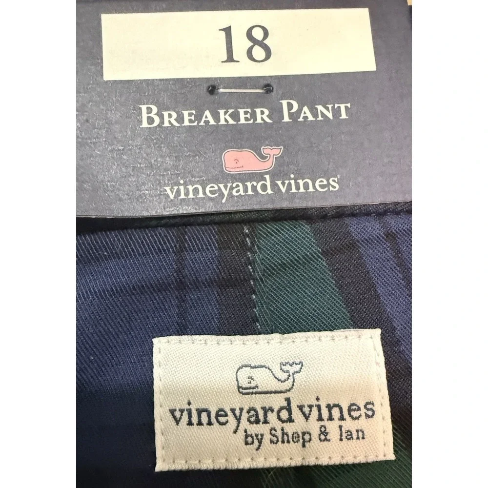 Vineyard Vines Breaker Pants Chinos Boys Charleston Plaid 18 (30x30) NWT Preppy‎